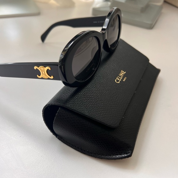 Celine Arc De Triomphe Oval Sunglasses Black - Picture 2 of 7